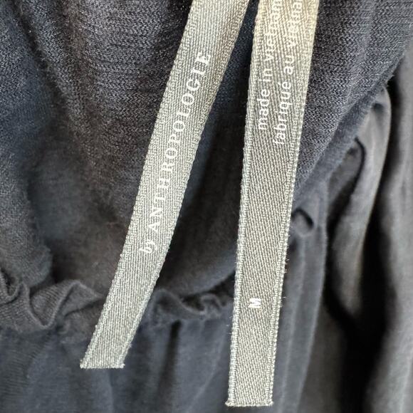 ANTHROPOLOGIE Gloria Peasant Off Shoulder Top Black Bell Sleeve Boho Women M - Picture 9 of 13